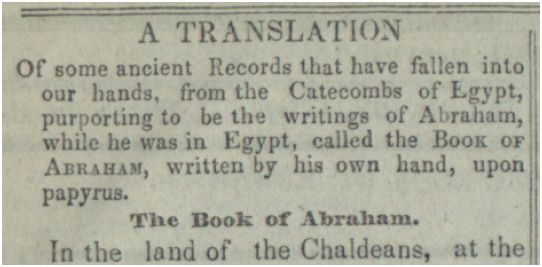 1842 Intro to Book of Abraham