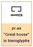 "Great house" = "Pharaoh"