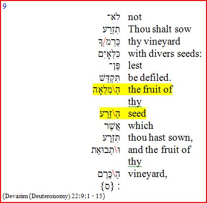 Devarim chapter 22 verse 9