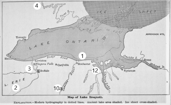 Ancient Lake Iroquois (numbered)